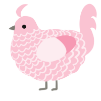 A rose chicken with a lace pattern