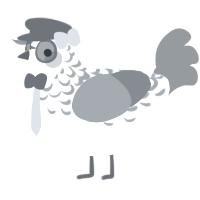 A white and ash chicken with a half-lace pattern