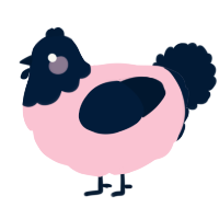 A rose and tumblr chicken with a head pattern