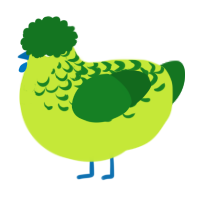 A lime and leaf chicken with a half-lace pattern