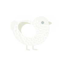 A white chicken with a lace pattern