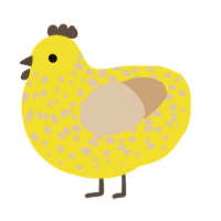 A yellow and beige chicken with a speckle pattern