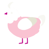 Valentine, a rose and white chicken with a head pattern