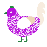 A amethyst and cream chicken with a double-lace pattern