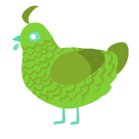 A grass and chartreuse chicken with a lace pattern