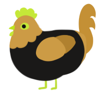 A sable and gold chicken with a head pattern
