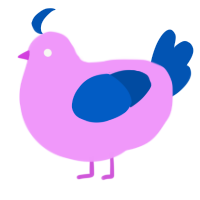 A lavender and ultramarine chicken