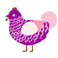 A plum and rose chicken with a lace pattern