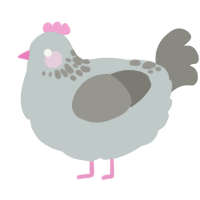 A silver and ash chicken with a neck-speckle pattern