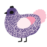 A overcast and rose chicken with a double-lace pattern