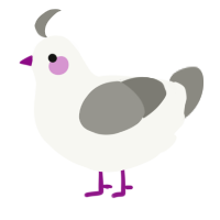 A white and ash chicken