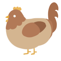 unevenly baked, a beige and brown chicken with a head pattern