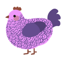 A lavender and overcast chicken with a double-lace pattern