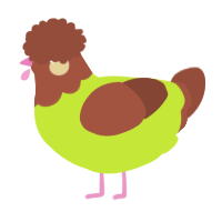 A lime and russet chicken with a head pattern