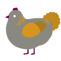 A ash and ochre chicken with a neck-band pattern