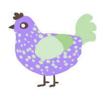 (unnamed), a lilac and gluppy chicken with a speckle pattern