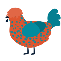 A vermilion and sea chicken with a speckle pattern