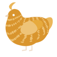 A orange and honey chicken with a bar pattern