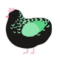 A sable and spring chicken with a half-lace pattern