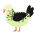 A apple and sable chicken with a half-lace pattern