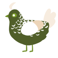 A olive and cream chicken with a half-lace pattern
