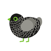 Monster Energy, a sable and ash chicken with a lace pattern