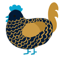 Garion, a tumblr and gold chicken with a lace pattern