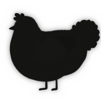 A black chicken with a double-lace pattern
