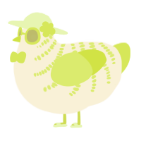 A cream and lime chicken with a half-bar pattern