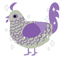 Halloween, a overcast and grass chicken with a lace pattern