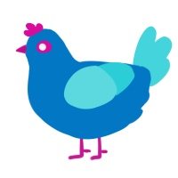 (unnamed), a sapphire and aqua chicken