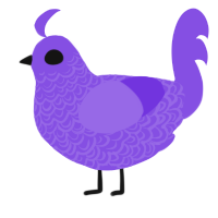 Queen Guinevere, a lilac chicken with a double-lace pattern