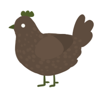 A bark chicken with a speckle pattern