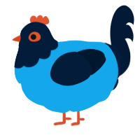 A sky and tumblr chicken with a head pattern