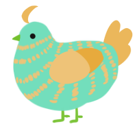 A mint and honey chicken with a bar pattern