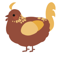 A russet and honey chicken with a neck-speckle pattern