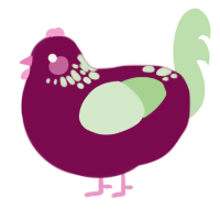 A wine and gluppy chicken with a neck-speckle pattern