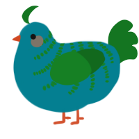 A sea and leaf chicken with a half-bar pattern