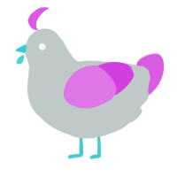 A silver and orchid chicken