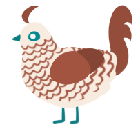 A cream and russet chicken with a lace pattern