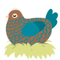 A brown and sea chicken with a lace pattern