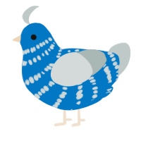 A sapphire and silver chicken with a bar pattern