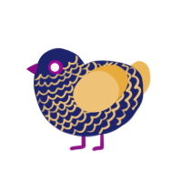 (unnamed), a navy and honey chicken with a lace pattern