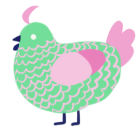 A spring and pink chicken with a lace pattern