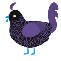 A black and overcast chicken with a double-lace pattern