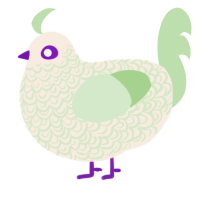 A cream and gluppy chicken with a double-lace pattern