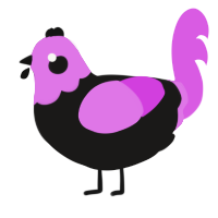 A sable and orchid chicken with a head pattern