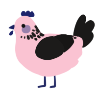 Shes so cute aaaa, a rose and sable chicken with a neck-speckle pattern