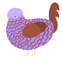 Water House, a lilac and russet chicken with a lace pattern