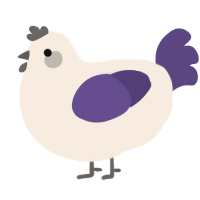 A cream and overcast chicken